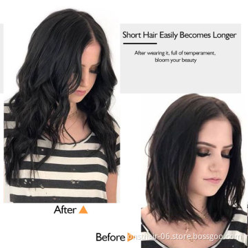 Factory 5 Clip Long curly Women Clip in Hair Extensions Black Brown High Temperature Synthetic Hair Piece